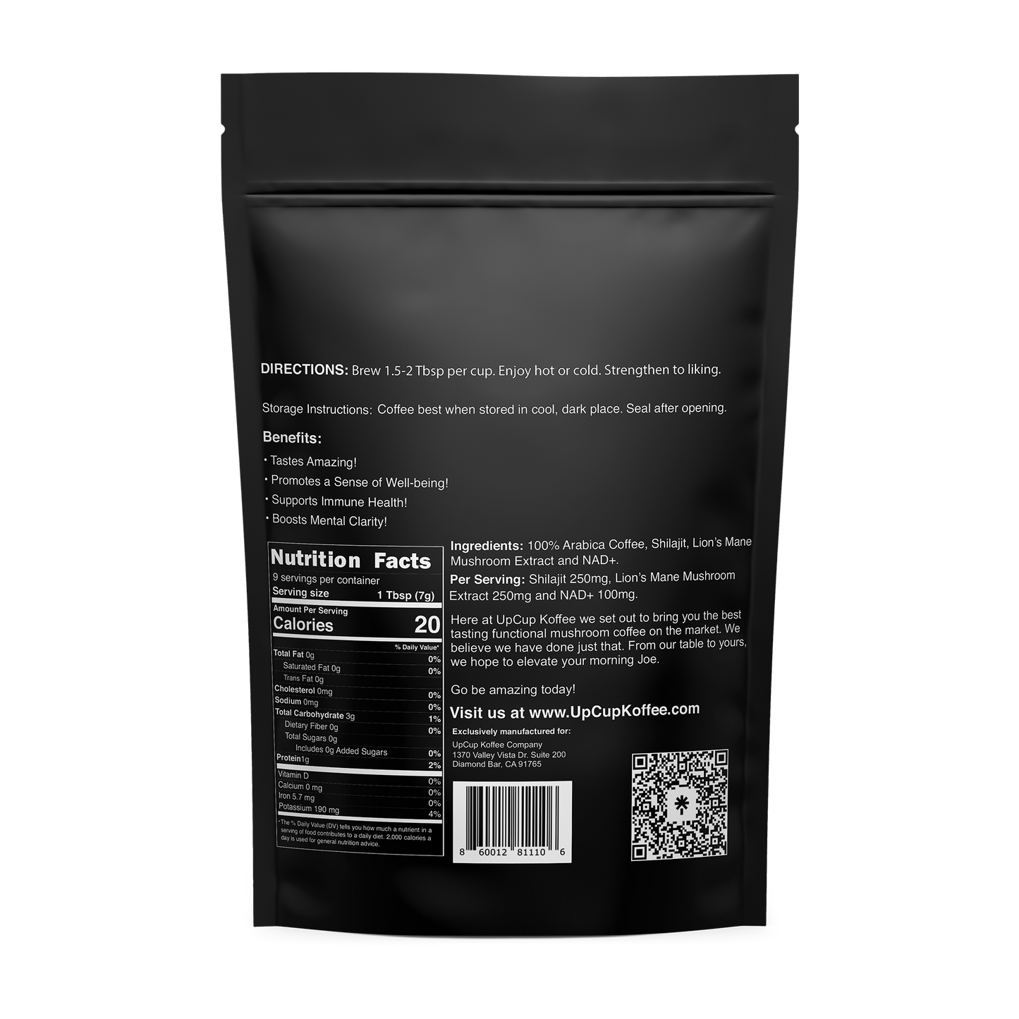 UpCup Koffee: “More Life in Every Cup.” 9 Servings
