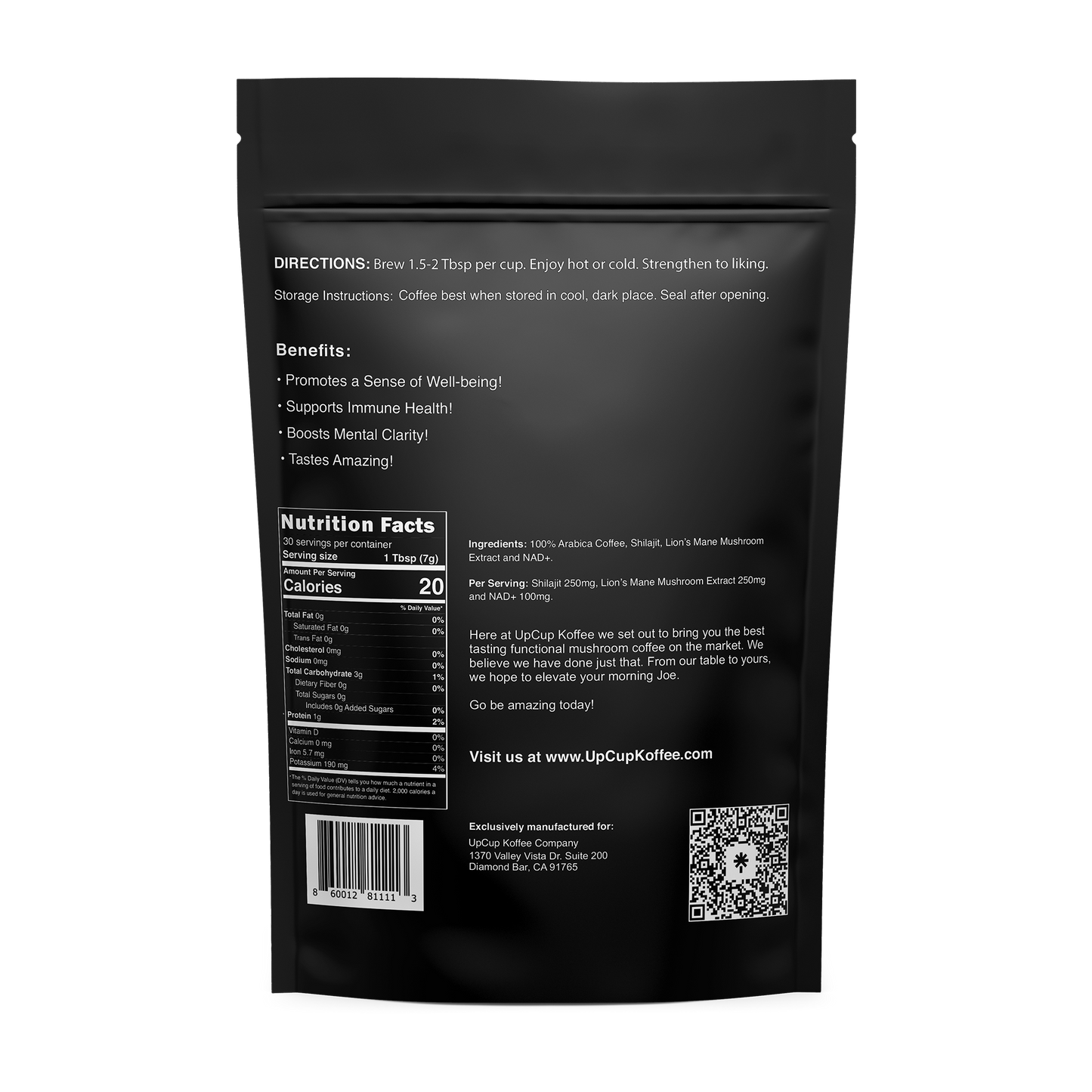 UpCup Koffee 30 Servings Mushroom Coffee
